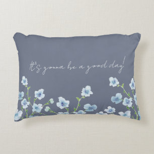 Mooi aquarel blauw bloemmotief  accent kussen