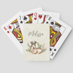 Mooi aquarel hert liggend Boho Pokerkaarten