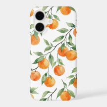 Mooi aquarel oranje citrus botanisch patroon