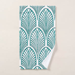 Mooi, art deco, nouveau, sjabloon, wintertaling, handdoek