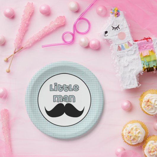 Mooi Baby shower Little Man Mustache Papieren Bordje (Feest)