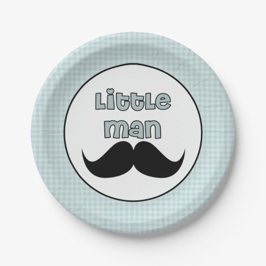 Mooi Baby shower Little Man Mustache Papieren Bordje (Voorkant)