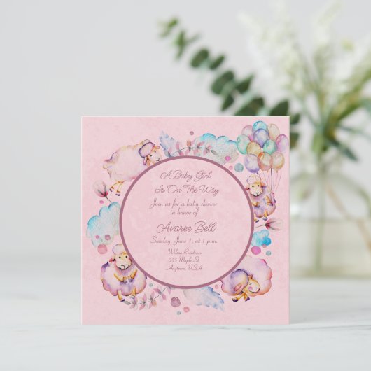 Mooi Baby shower voor meisjes (Staand voorkant)