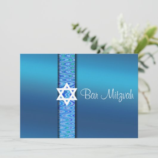 Mooi, Bar Mitzvah Uitnodiging, Davidster Kaart (Staand voorkant)