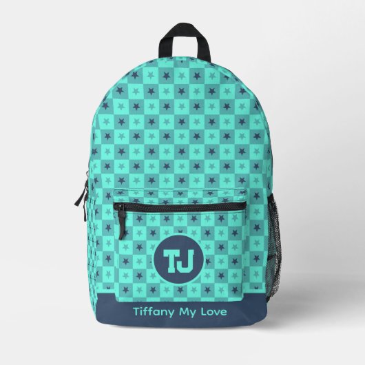 Mooi basketbal-monogram-personalized rugzak (Voorkant)