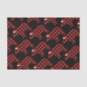 Mooi Beer Silhouette Kerstvakantie Patroon Tissuepapier