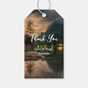Mooi bergmeer, Evening Foto bedankt Cadeaulabel