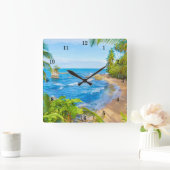 Mooi beveiligd strand vierkante klok (Huis)