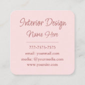 Mooi Blad Beigh Design Vierkante Visitekaartje (Achterkant)