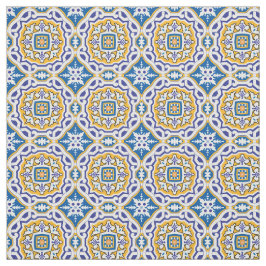 💙 Mooi blauw Azulejos 004, kleine tegelgrootte  Stof