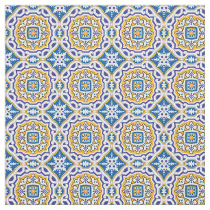 💙 Mooi blauw Azulejos 004, kleine tegelgrootte  Stof