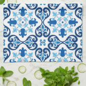 💙 Mooi blauw Azulejos III  Theedoek (Gevouwen)