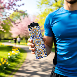 💙 Mooi blauw Azulejos IV Thermosbeker