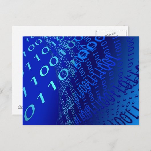 Mooi blauw binair briefkaart (Voorkant / Achterkant)