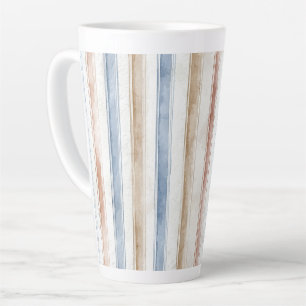 Mooi Blauw Crème Tane Strepen   Latte Mok