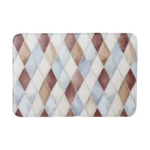 Mooi Blauw Crème Tannine Bruine Diamanten Badmat