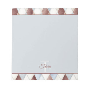 Mooi Blauw Crème Taupe Bruine Diamanten Notitieblok