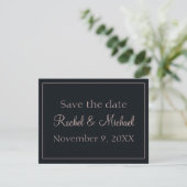 Mooi blauw en roze Save the Date (Staand voorkant)