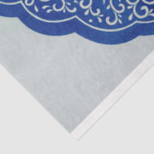 Mooi blauw en wit marokkaans motief tissuepapier (Detail)