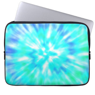 Mooi blauw en wit Tie Dye Laptop Hoesje Sleeve