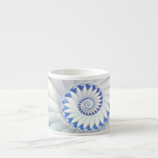 Mooi blauw en wit Zee Shell Fine Fractal Art Espresso Kop (Voorkant)