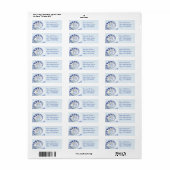 Mooi blauw en wit Zee Shell Fine Fractal Art Etiket (Full Sheet)