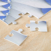 Mooi blauw en wit Zee Shell Fine Fractal Art Legpuzzel (Zijkant)