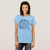 Mooi blauw en wit Zee Shell Fine Fractal Art T-shirt (Voorkant volledig)