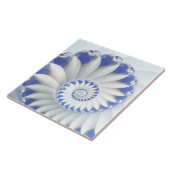 Mooi blauw en wit Zee Shell Fine Fractal Art Tegeltje (Zijkant)