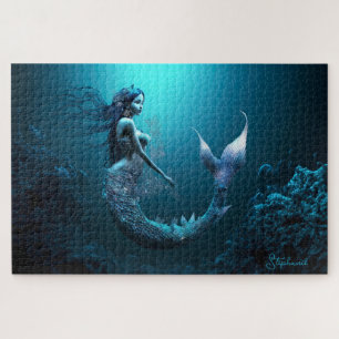 Mooi blauw Fantasy Mermaid Legpuzzel