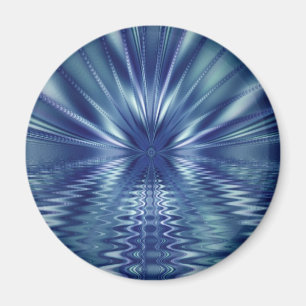 Mooi Blauw Fijn Fractal Art. Magneet