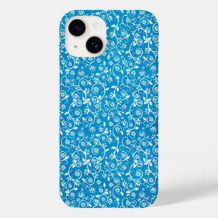 Mooi blauw geometrisch patroon Case-Mate iPhone 14 hoesje