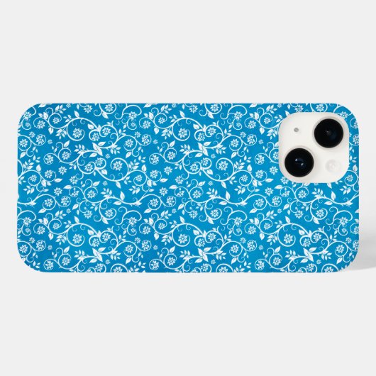 Mooi blauw geometrisch patroon Case-Mate iPhone case (Achterkant (horizontaal))