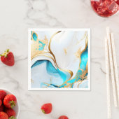 Mooi blauw goud wit marmer ontwerp servet (Insitu)