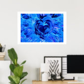 Mooi blauw hart poster (Thuiskantoor)