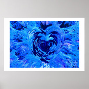 Mooi blauw hart poster