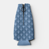 Mooi blauw  Japans ventilatorpatroon Flesjeskoeler (Achterkant)