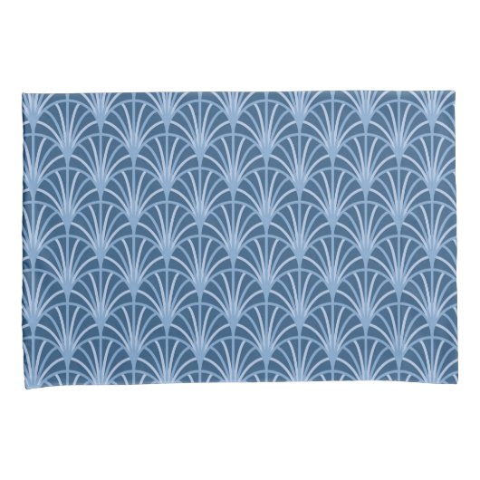 Mooi blauw  Japans ventilatorpatroon Kussensloop (Voorkant-Rechts)