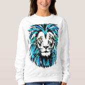 Mooi blauw leeuwerveld - White Lion Sweatshirt (Voorkant)