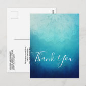 Mooi Blauw Mandala Abstract Bedankt Briefkaart (Voorkant / Achterkant)