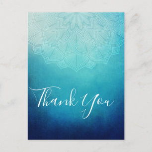 Mooi Blauw Mandala Abstract Bedankt Briefkaart