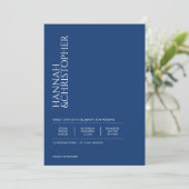 Mooi Blauw met QR Code Bruiloft Kaart (Staand voorkant)