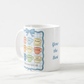 Mooi blauw ontwerp koffiemok (Voorkant links)