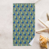 Mooi blauw Peacock-patroon Strandlaken