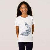 Mooi blauw Peacock Silhouette T-shirt (Voorkant volledig)