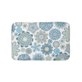 Mooi  blauw ventilatorpatroon Mandala Pattern Badmat (Voorkant)