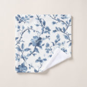 Mooi blauw wit bloemmotief   bad handdoek (Wasdoekje)