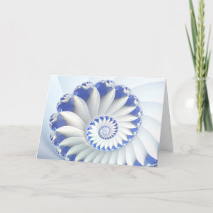 Mooi Blauw & Wit Fijn Fractal van Shell van het Kaart