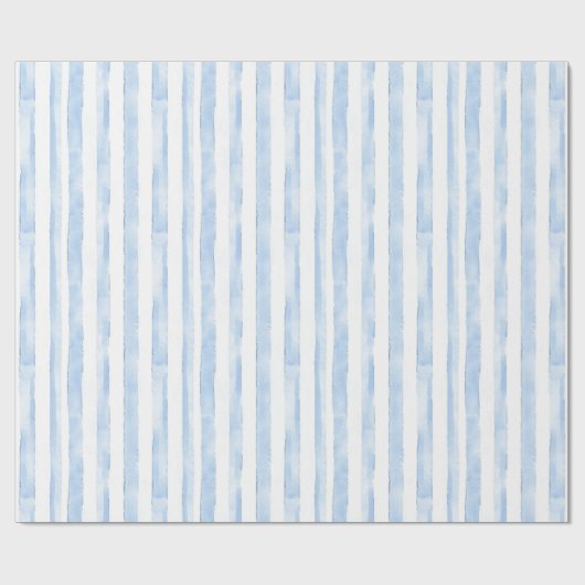 Mooi blauw witte geruite strepen bruidsdouche cadeaupapier (Vlak)