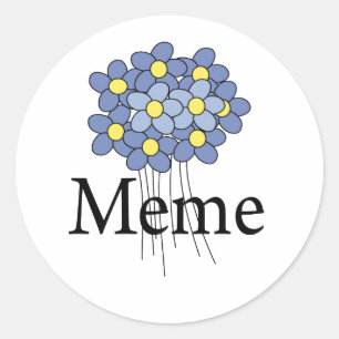 Mooi Blauwe Bloem Meme T-shirt Ronde Sticker